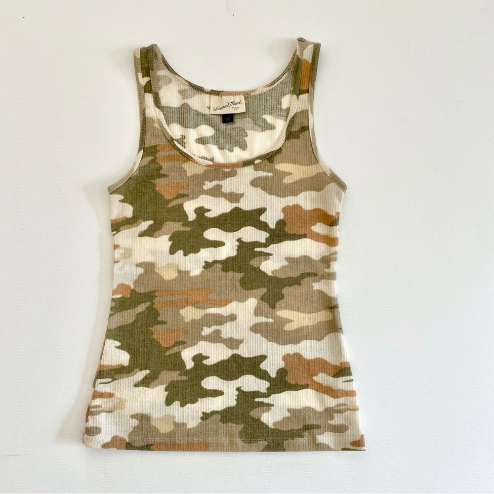 Universal Thread Women's Camo Tank Top  Green Brown Tan Size S